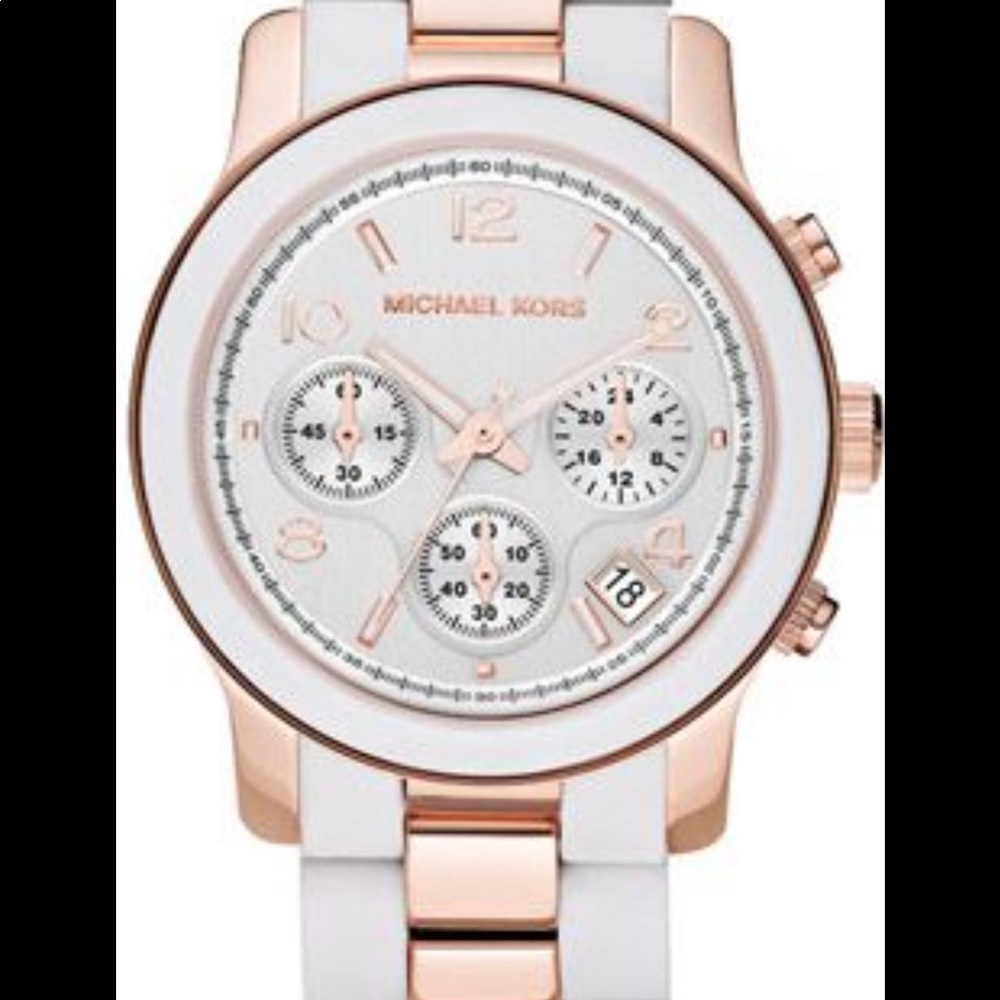 [Michael Kors] Rose Gold and White Watch Face
